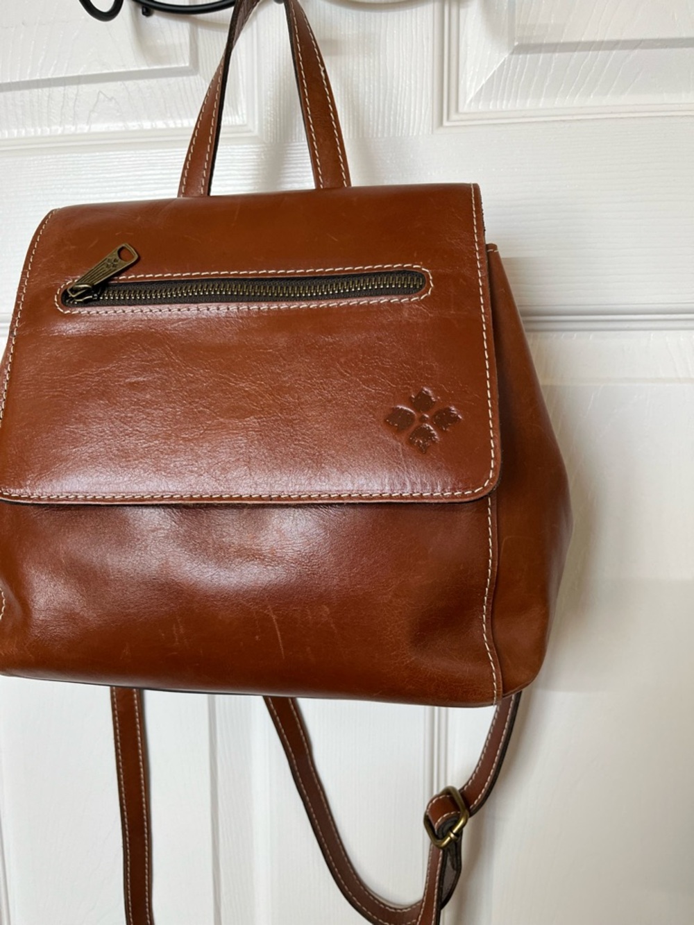 Patricia Nash Brown Leather Convertible Backpack - Picture 2 of 16